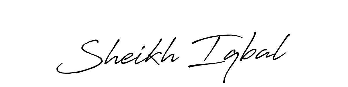 Create a beautiful signature design for name Sheikh Iqbal. With this signature (Antro_Vectra_Bolder) fonts, you can make a handwritten signature for free. Sheikh Iqbal signature style 7 images and pictures png