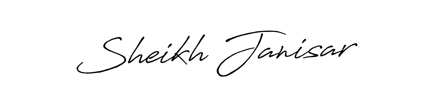 Create a beautiful signature design for name Sheikh Janisar. With this signature (Antro_Vectra_Bolder) fonts, you can make a handwritten signature for free. Sheikh Janisar signature style 7 images and pictures png