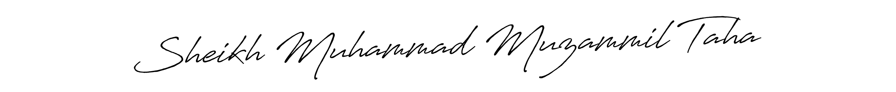 Sheikh Muhammad Muzammil Taha stylish signature style. Best Handwritten Sign (Antro_Vectra_Bolder) for my name. Handwritten Signature Collection Ideas for my name Sheikh Muhammad Muzammil Taha. Sheikh Muhammad Muzammil Taha signature style 7 images and pictures png