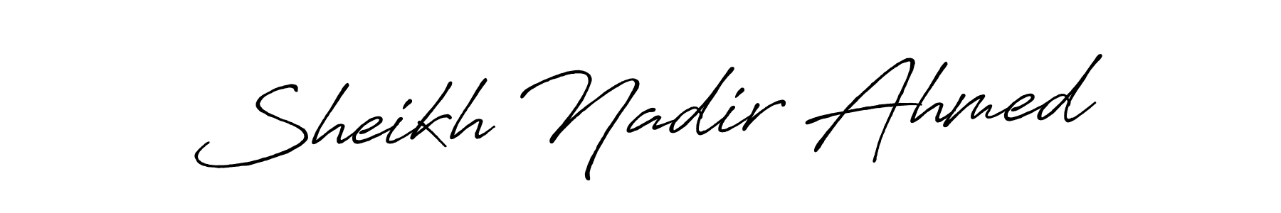 The best way (Antro_Vectra_Bolder) to make a short signature is to pick only two or three words in your name. The name Sheikh Nadir Ahmed include a total of six letters. For converting this name. Sheikh Nadir Ahmed signature style 7 images and pictures png