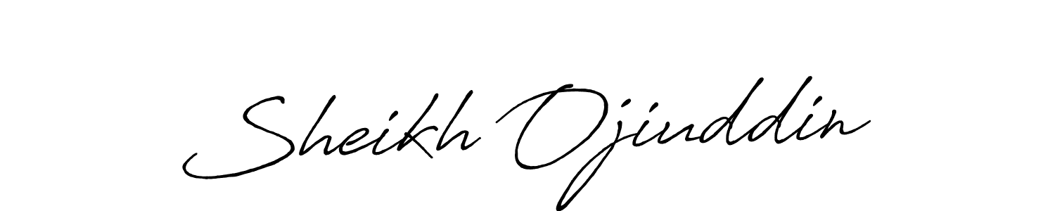 Make a beautiful signature design for name Sheikh Ojiuddin. With this signature (Antro_Vectra_Bolder) style, you can create a handwritten signature for free. Sheikh Ojiuddin signature style 7 images and pictures png