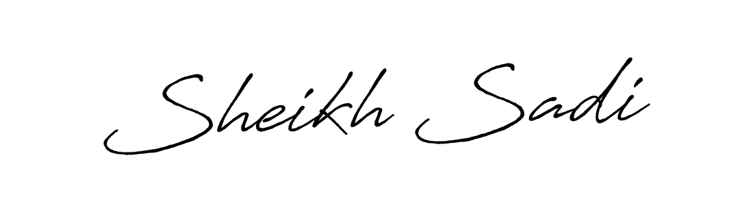 Use a signature maker to create a handwritten signature online. With this signature software, you can design (Antro_Vectra_Bolder) your own signature for name Sheikh Sadi. Sheikh Sadi signature style 7 images and pictures png