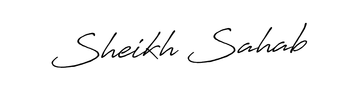 Make a beautiful signature design for name Sheikh Sahab. With this signature (Antro_Vectra_Bolder) style, you can create a handwritten signature for free. Sheikh Sahab signature style 7 images and pictures png