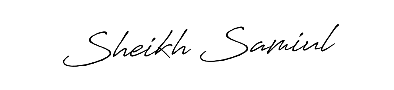 This is the best signature style for the Sheikh Samiul name. Also you like these signature font (Antro_Vectra_Bolder). Mix name signature. Sheikh Samiul signature style 7 images and pictures png