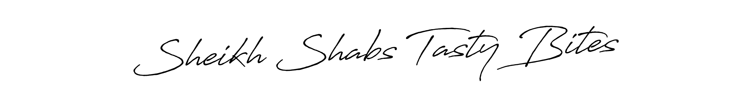 How to make Sheikh Shabs Tasty Bites signature? Antro_Vectra_Bolder is a professional autograph style. Create handwritten signature for Sheikh Shabs Tasty Bites name. Sheikh Shabs Tasty Bites signature style 7 images and pictures png