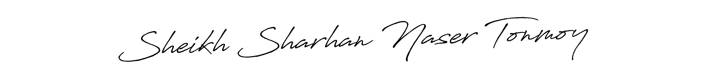 How to make Sheikh Sharhan Naser Tonmoy name signature. Use Antro_Vectra_Bolder style for creating short signs online. This is the latest handwritten sign. Sheikh Sharhan Naser Tonmoy signature style 7 images and pictures png