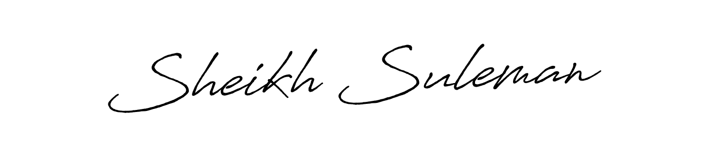 Create a beautiful signature design for name Sheikh Suleman. With this signature (Antro_Vectra_Bolder) fonts, you can make a handwritten signature for free. Sheikh Suleman signature style 7 images and pictures png