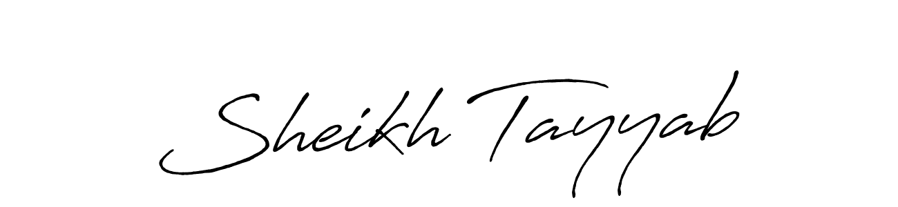 Make a beautiful signature design for name Sheikh Tayyab. With this signature (Antro_Vectra_Bolder) style, you can create a handwritten signature for free. Sheikh Tayyab signature style 7 images and pictures png