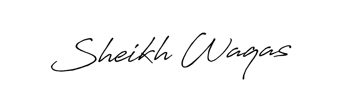 Make a beautiful signature design for name Sheikh Waqas. With this signature (Antro_Vectra_Bolder) style, you can create a handwritten signature for free. Sheikh Waqas signature style 7 images and pictures png