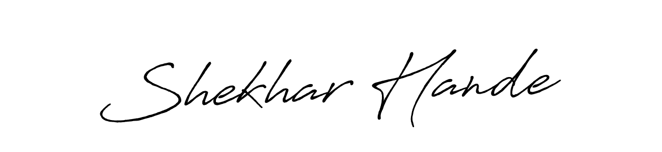 Create a beautiful signature design for name Shekhar Hande. With this signature (Antro_Vectra_Bolder) fonts, you can make a handwritten signature for free. Shekhar Hande signature style 7 images and pictures png