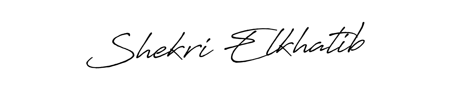 This is the best signature style for the Shekri Elkhatib name. Also you like these signature font (Antro_Vectra_Bolder). Mix name signature. Shekri Elkhatib signature style 7 images and pictures png
