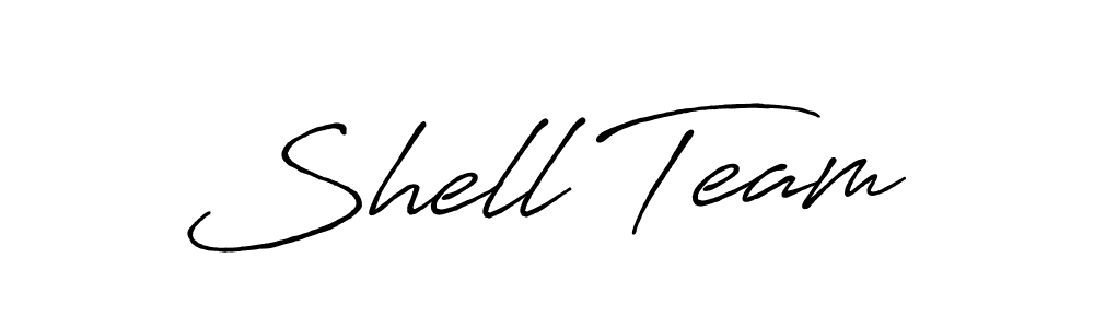 Create a beautiful signature design for name Shell Team. With this signature (Antro_Vectra_Bolder) fonts, you can make a handwritten signature for free. Shell Team signature style 7 images and pictures png