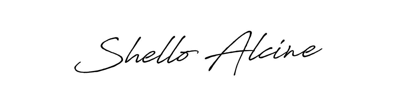 Similarly Antro_Vectra_Bolder is the best handwritten signature design. Signature creator online .You can use it as an online autograph creator for name Shello Alcine. Shello Alcine signature style 7 images and pictures png