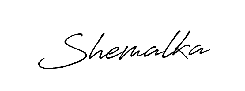Use a signature maker to create a handwritten signature online. With this signature software, you can design (Antro_Vectra_Bolder) your own signature for name Shemalka. Shemalka signature style 7 images and pictures png