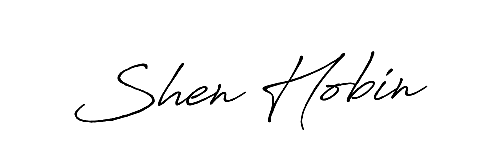 Antro_Vectra_Bolder is a professional signature style that is perfect for those who want to add a touch of class to their signature. It is also a great choice for those who want to make their signature more unique. Get Shen Hobin name to fancy signature for free. Shen Hobin signature style 7 images and pictures png