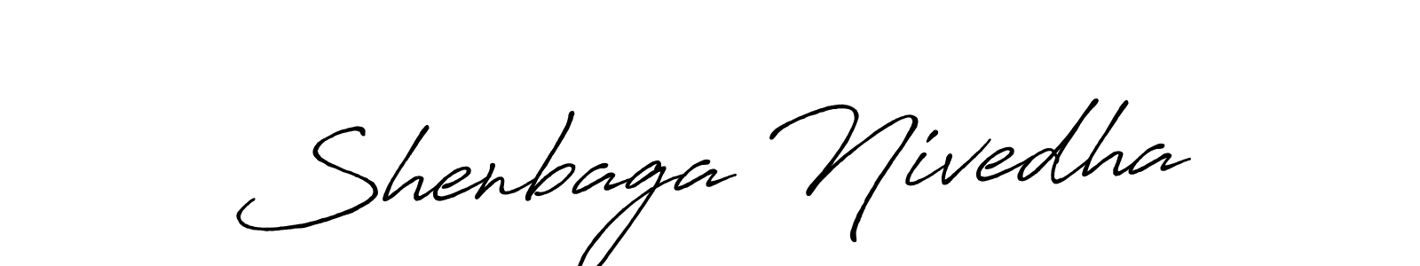 How to make Shenbaga Nivedha name signature. Use Antro_Vectra_Bolder style for creating short signs online. This is the latest handwritten sign. Shenbaga Nivedha signature style 7 images and pictures png