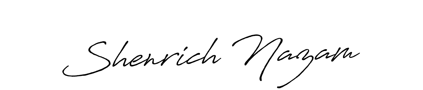 Make a beautiful signature design for name Shenrich Nazam. Use this online signature maker to create a handwritten signature for free. Shenrich Nazam signature style 7 images and pictures png