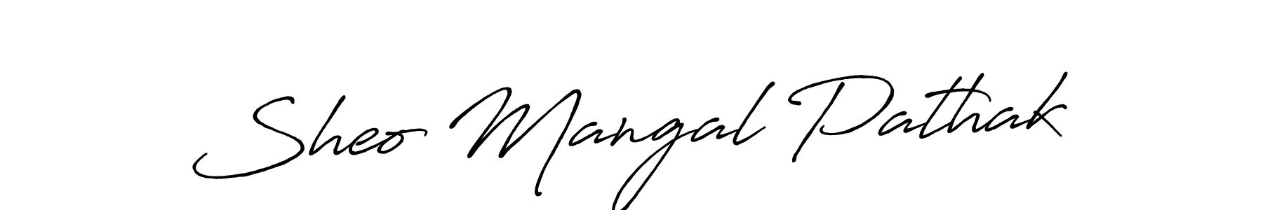 Make a beautiful signature design for name Sheo Mangal Pathak. With this signature (Antro_Vectra_Bolder) style, you can create a handwritten signature for free. Sheo Mangal Pathak signature style 7 images and pictures png