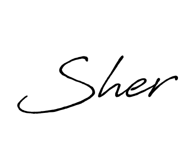 How to make Sher signature? Antro_Vectra_Bolder is a professional autograph style. Create handwritten signature for Sher name. Sher signature style 7 images and pictures png