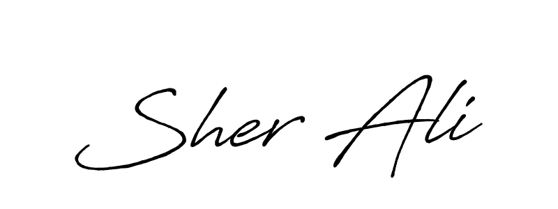 How to make Sher Ali name signature. Use Antro_Vectra_Bolder style for creating short signs online. This is the latest handwritten sign. Sher Ali signature style 7 images and pictures png