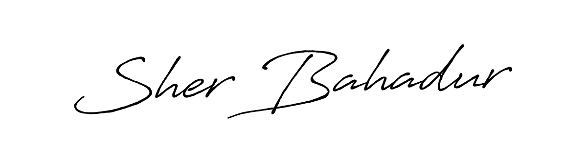 How to make Sher Bahadur name signature. Use Antro_Vectra_Bolder style for creating short signs online. This is the latest handwritten sign. Sher Bahadur signature style 7 images and pictures png