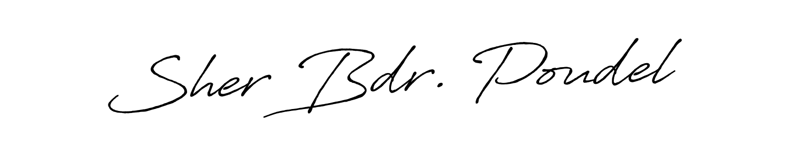 How to make Sher Bdr. Poudel signature? Antro_Vectra_Bolder is a professional autograph style. Create handwritten signature for Sher Bdr. Poudel name. Sher Bdr. Poudel signature style 7 images and pictures png