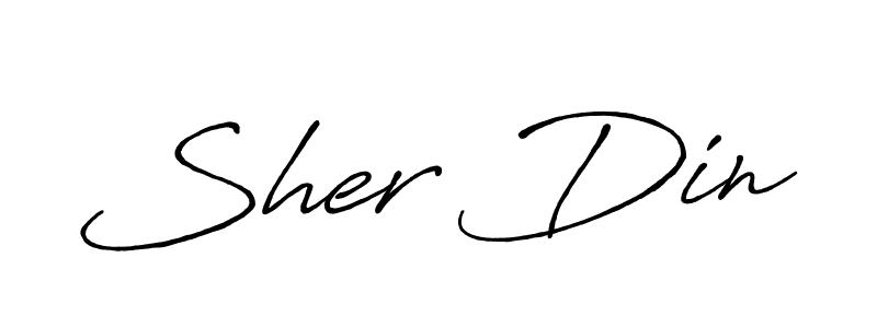 How to make Sher Din name signature. Use Antro_Vectra_Bolder style for creating short signs online. This is the latest handwritten sign. Sher Din signature style 7 images and pictures png