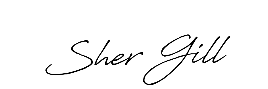 The best way (Antro_Vectra_Bolder) to make a short signature is to pick only two or three words in your name. The name Sher Gill include a total of six letters. For converting this name. Sher Gill signature style 7 images and pictures png