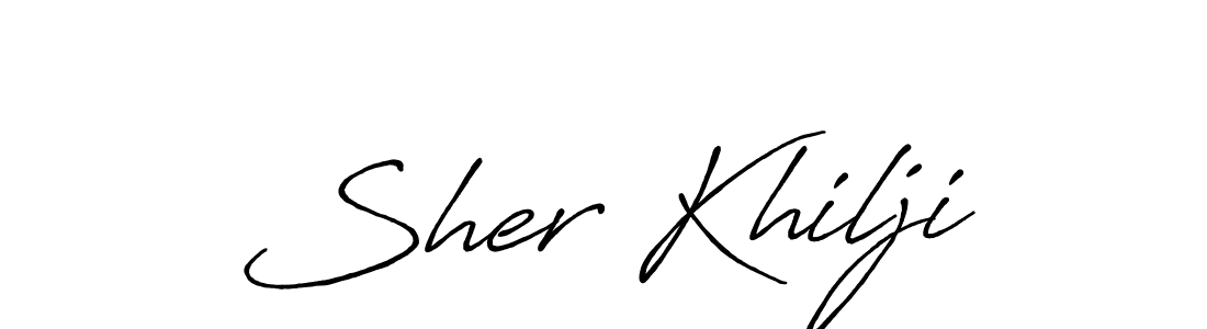 Design your own signature with our free online signature maker. With this signature software, you can create a handwritten (Antro_Vectra_Bolder) signature for name Sher Khilji. Sher Khilji signature style 7 images and pictures png