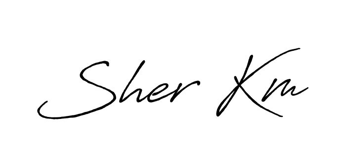 How to make Sher Km signature? Antro_Vectra_Bolder is a professional autograph style. Create handwritten signature for Sher Km name. Sher Km signature style 7 images and pictures png