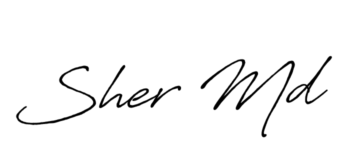 The best way (Antro_Vectra_Bolder) to make a short signature is to pick only two or three words in your name. The name Sher Md include a total of six letters. For converting this name. Sher Md signature style 7 images and pictures png