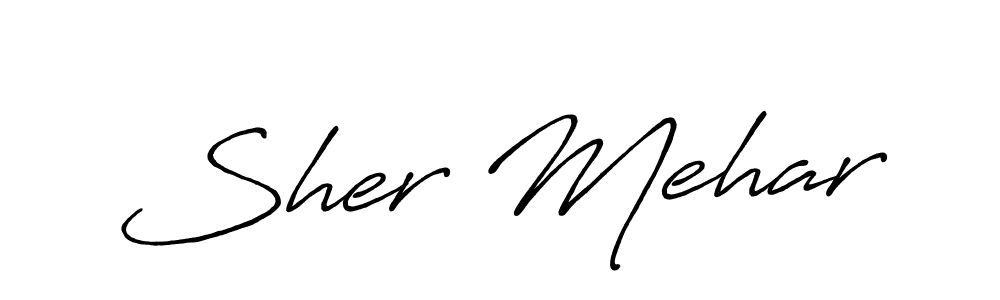 Sher Mehar stylish signature style. Best Handwritten Sign (Antro_Vectra_Bolder) for my name. Handwritten Signature Collection Ideas for my name Sher Mehar. Sher Mehar signature style 7 images and pictures png