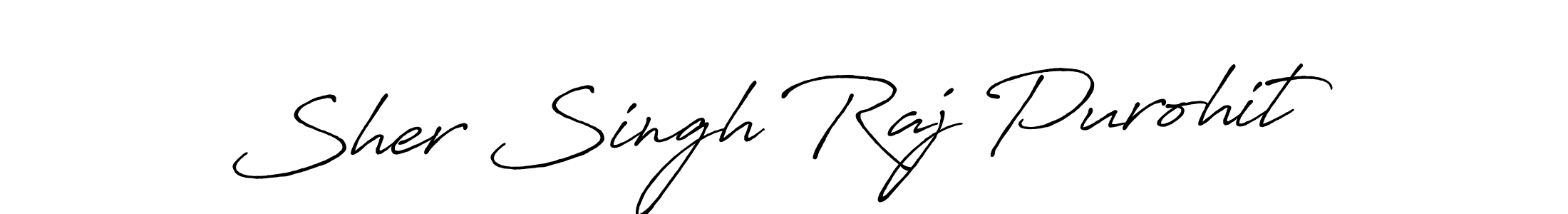 The best way (Antro_Vectra_Bolder) to make a short signature is to pick only two or three words in your name. The name Sher Singh Raj Purohit include a total of six letters. For converting this name. Sher Singh Raj Purohit signature style 7 images and pictures png
