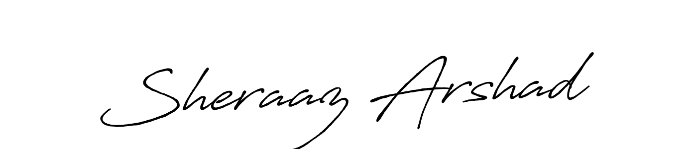 Create a beautiful signature design for name Sheraaz Arshad. With this signature (Antro_Vectra_Bolder) fonts, you can make a handwritten signature for free. Sheraaz Arshad signature style 7 images and pictures png