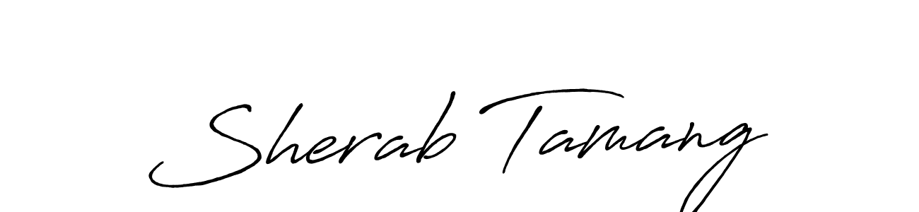 Similarly Antro_Vectra_Bolder is the best handwritten signature design. Signature creator online .You can use it as an online autograph creator for name Sherab Tamang. Sherab Tamang signature style 7 images and pictures png