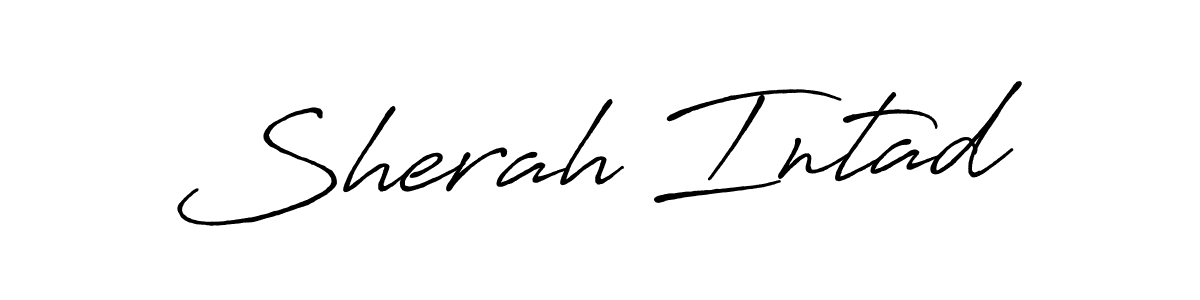 How to make Sherah Intad name signature. Use Antro_Vectra_Bolder style for creating short signs online. This is the latest handwritten sign. Sherah Intad signature style 7 images and pictures png