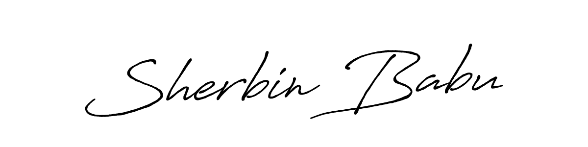 Use a signature maker to create a handwritten signature online. With this signature software, you can design (Antro_Vectra_Bolder) your own signature for name Sherbin Babu. Sherbin Babu signature style 7 images and pictures png