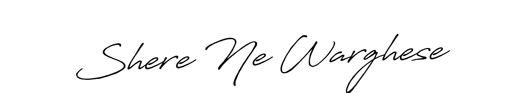 Create a beautiful signature design for name Shere Ne Warghese. With this signature (Antro_Vectra_Bolder) fonts, you can make a handwritten signature for free. Shere Ne Warghese signature style 7 images and pictures png