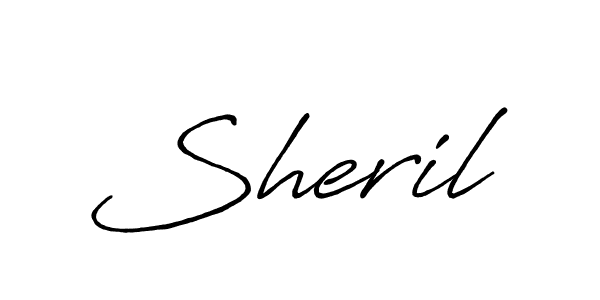 Similarly Antro_Vectra_Bolder is the best handwritten signature design. Signature creator online .You can use it as an online autograph creator for name Sheril. Sheril signature style 7 images and pictures png