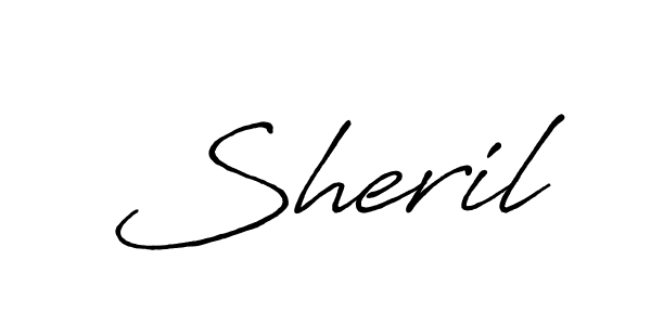 Similarly Antro_Vectra_Bolder is the best handwritten signature design. Signature creator online .You can use it as an online autograph creator for name Sheril. Sheril signature style 7 images and pictures png