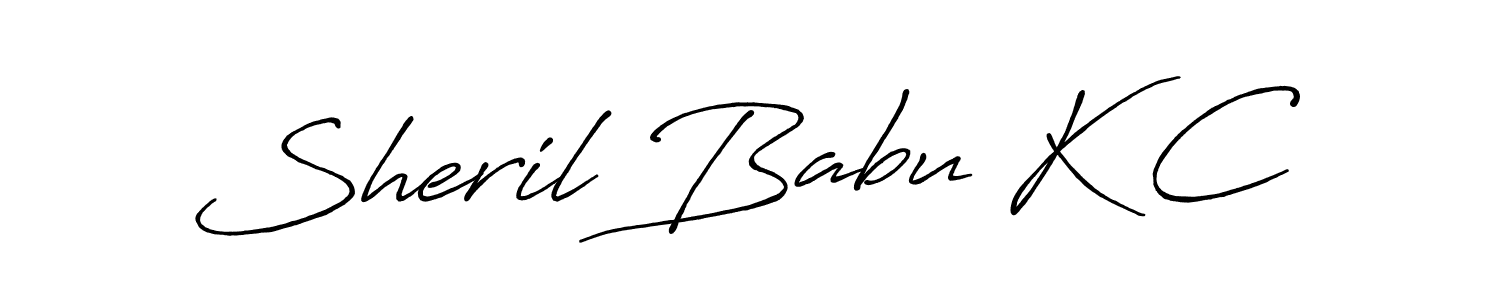 if you are searching for the best signature style for your name Sheril Babu K C. so please give up your signature search. here we have designed multiple signature styles  using Antro_Vectra_Bolder. Sheril Babu K C signature style 7 images and pictures png