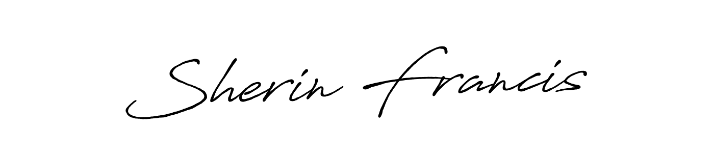 How to make Sherin Francis signature? Antro_Vectra_Bolder is a professional autograph style. Create handwritten signature for Sherin Francis name. Sherin Francis signature style 7 images and pictures png