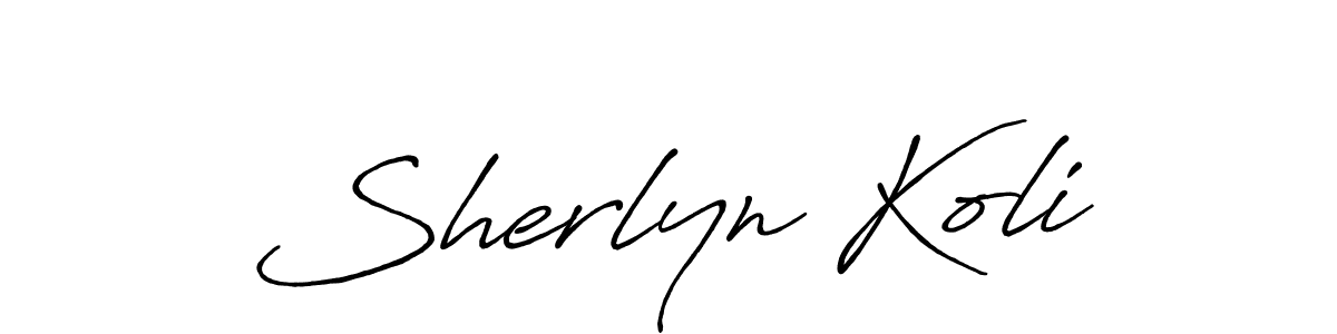 Use a signature maker to create a handwritten signature online. With this signature software, you can design (Antro_Vectra_Bolder) your own signature for name Sherlyn Koli. Sherlyn Koli signature style 7 images and pictures png