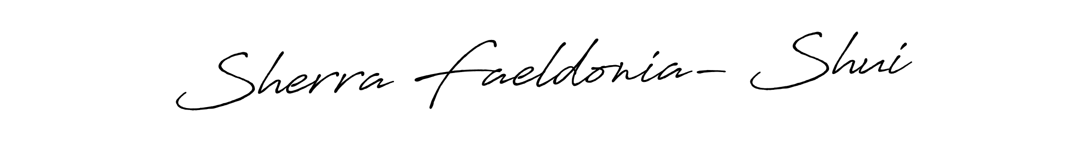 Make a beautiful signature design for name Sherra Faeldonia- Shui. With this signature (Antro_Vectra_Bolder) style, you can create a handwritten signature for free. Sherra Faeldonia- Shui signature style 7 images and pictures png