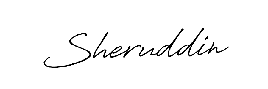 Make a beautiful signature design for name Sheruddin. With this signature (Antro_Vectra_Bolder) style, you can create a handwritten signature for free. Sheruddin signature style 7 images and pictures png