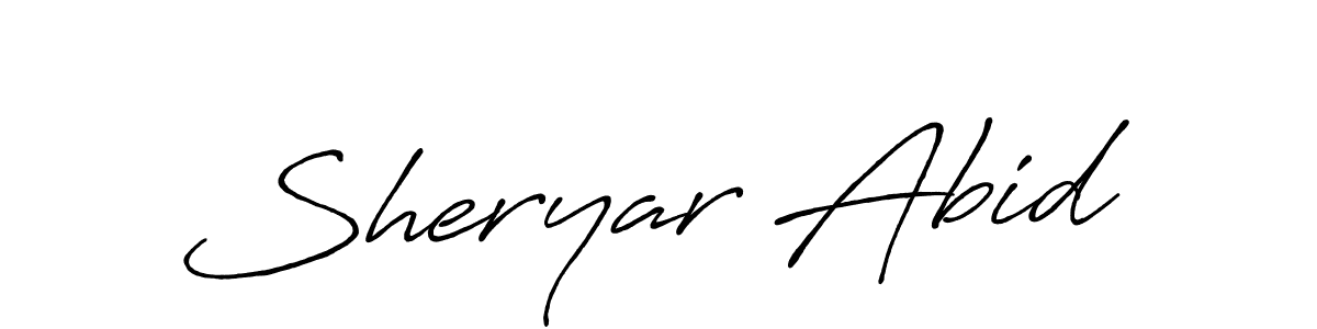 Use a signature maker to create a handwritten signature online. With this signature software, you can design (Antro_Vectra_Bolder) your own signature for name Sheryar Abid. Sheryar Abid signature style 7 images and pictures png