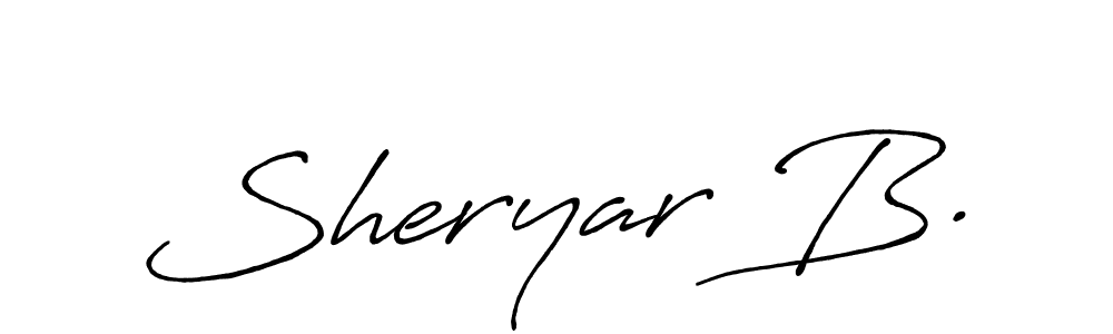 Also we have Sheryar B. name is the best signature style. Create professional handwritten signature collection using Antro_Vectra_Bolder autograph style. Sheryar B. signature style 7 images and pictures png