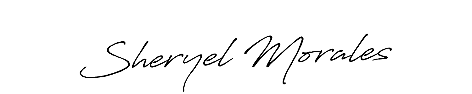 Create a beautiful signature design for name Sheryel Morales. With this signature (Antro_Vectra_Bolder) fonts, you can make a handwritten signature for free. Sheryel Morales signature style 7 images and pictures png