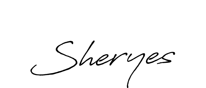 Use a signature maker to create a handwritten signature online. With this signature software, you can design (Antro_Vectra_Bolder) your own signature for name Sheryes. Sheryes signature style 7 images and pictures png