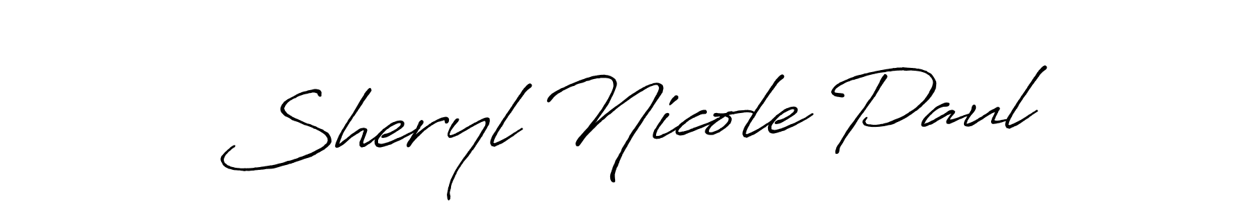 How to make Sheryl Nicole Paul name signature. Use Antro_Vectra_Bolder style for creating short signs online. This is the latest handwritten sign. Sheryl Nicole Paul signature style 7 images and pictures png